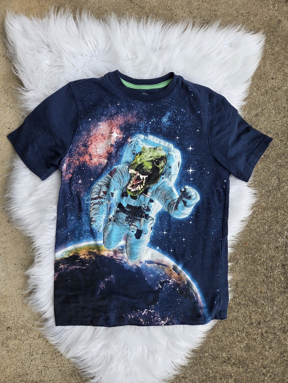 Wonder Nation - Boys Navy Space Dino Graphic Tee - Size XL (14-16)